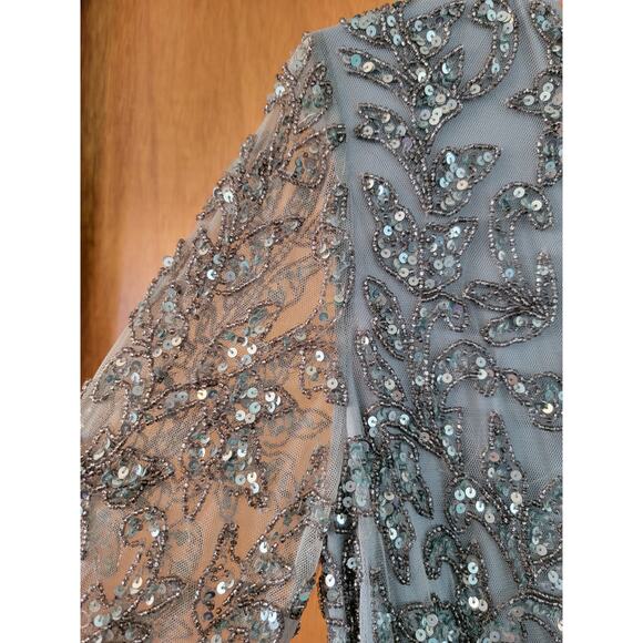 NWT Pissaro Nights Beaded Illusion Taffeta Cocktail Dress Pisarro Nights Sz 6 - Picture 10 of 11